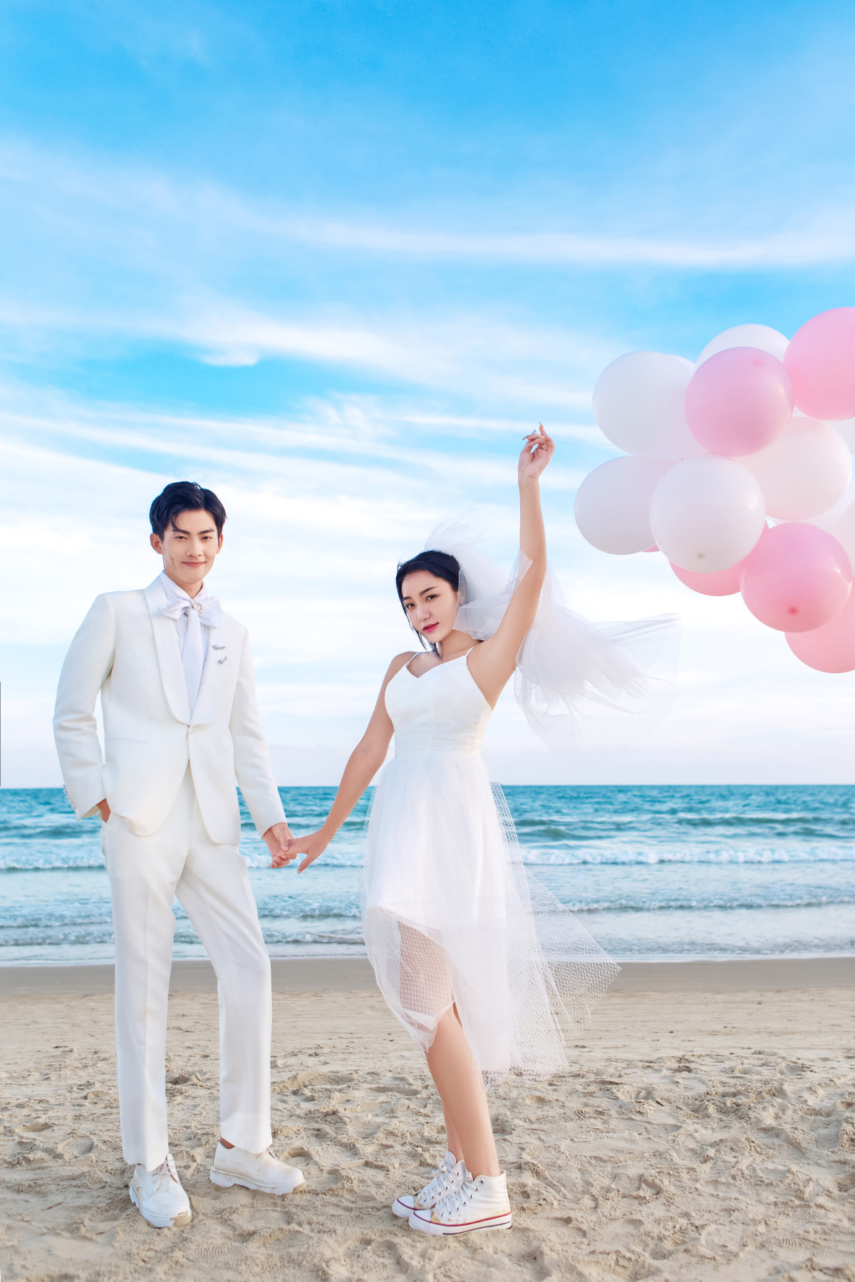 三亚小东海，海边气球主题婚纱照