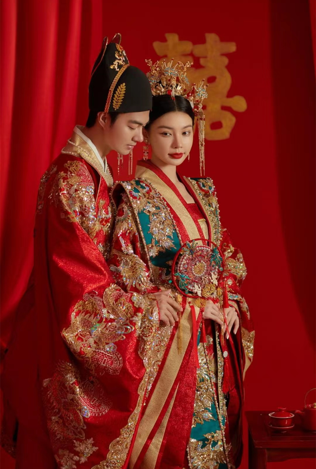 中式婚纱照 明制花嫁婚纱照