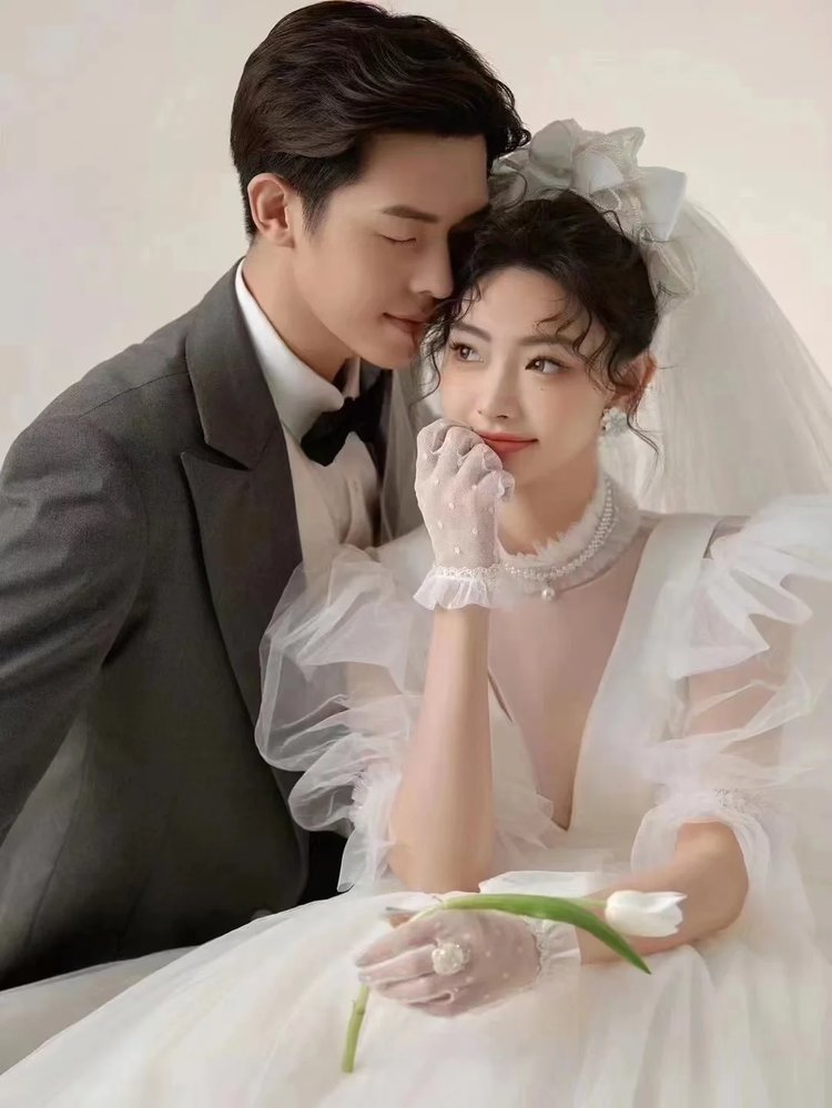 优雅韩式婚纱照  唯美白色婚纱摄影