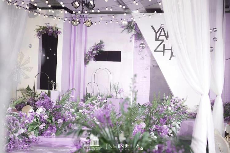 金华世贸大饭店·宴会厅--婚宴现场布置|紫色系婚礼